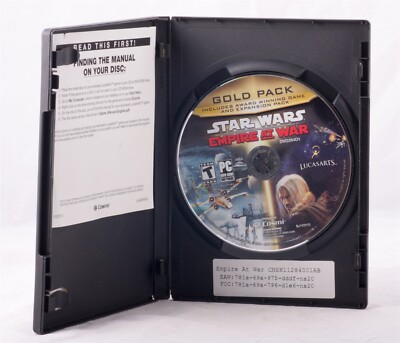 Star Wars Empire At War Gold Pack PC DVD Game with Expansion Pack
