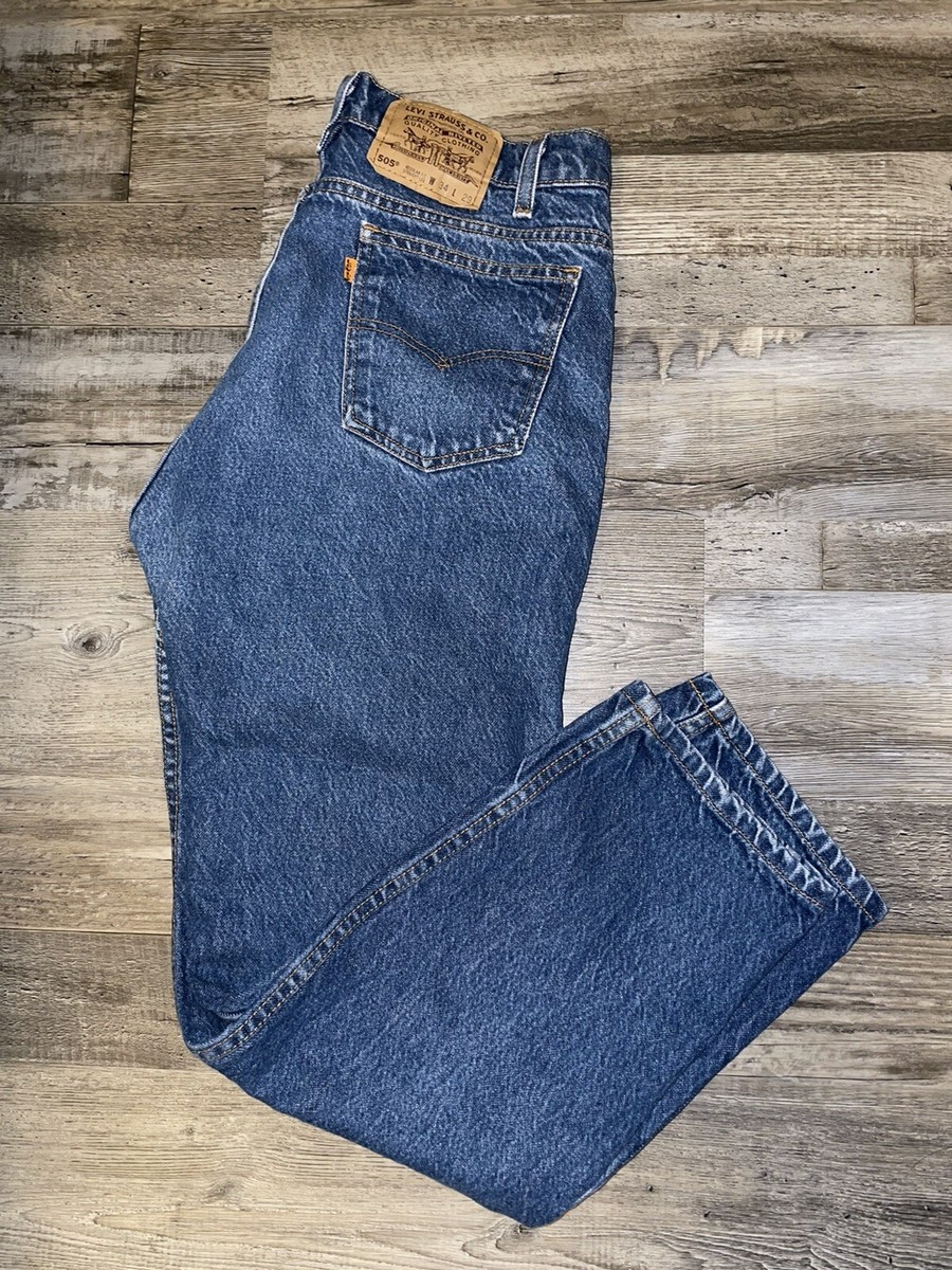 Vintage Levi's Orange Tab 505 34 X 29 Regular Fit Straight Leg