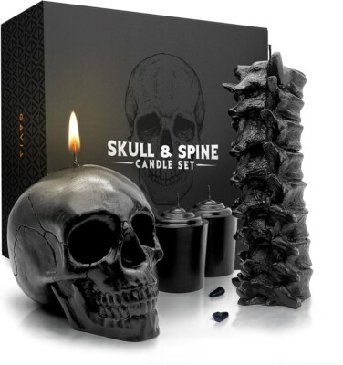 Skull and Spine Candle Set by GAVIA - NEW & SEALED - Gothic Decor