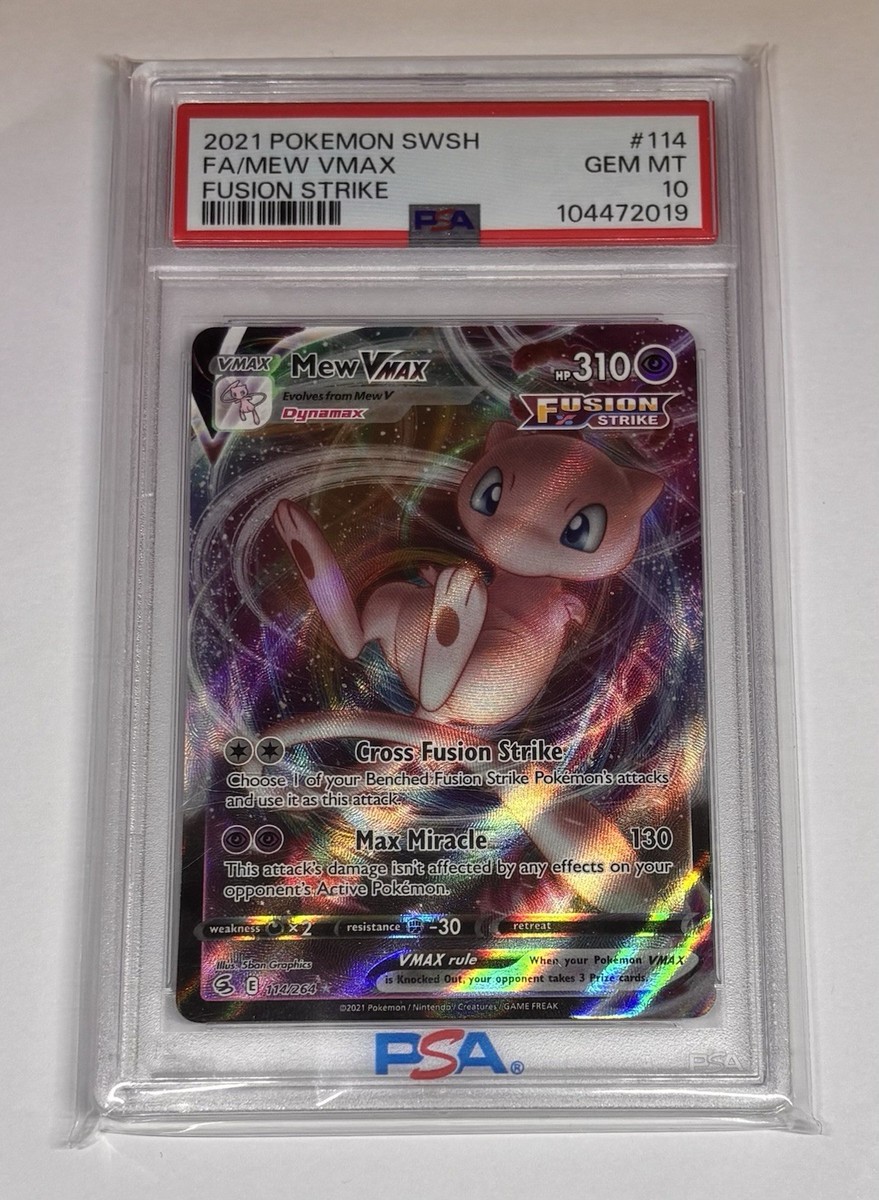 Pokemon PSA 10 GEM MINT Mew VMAX 114/264 Full Art Ultra Rare