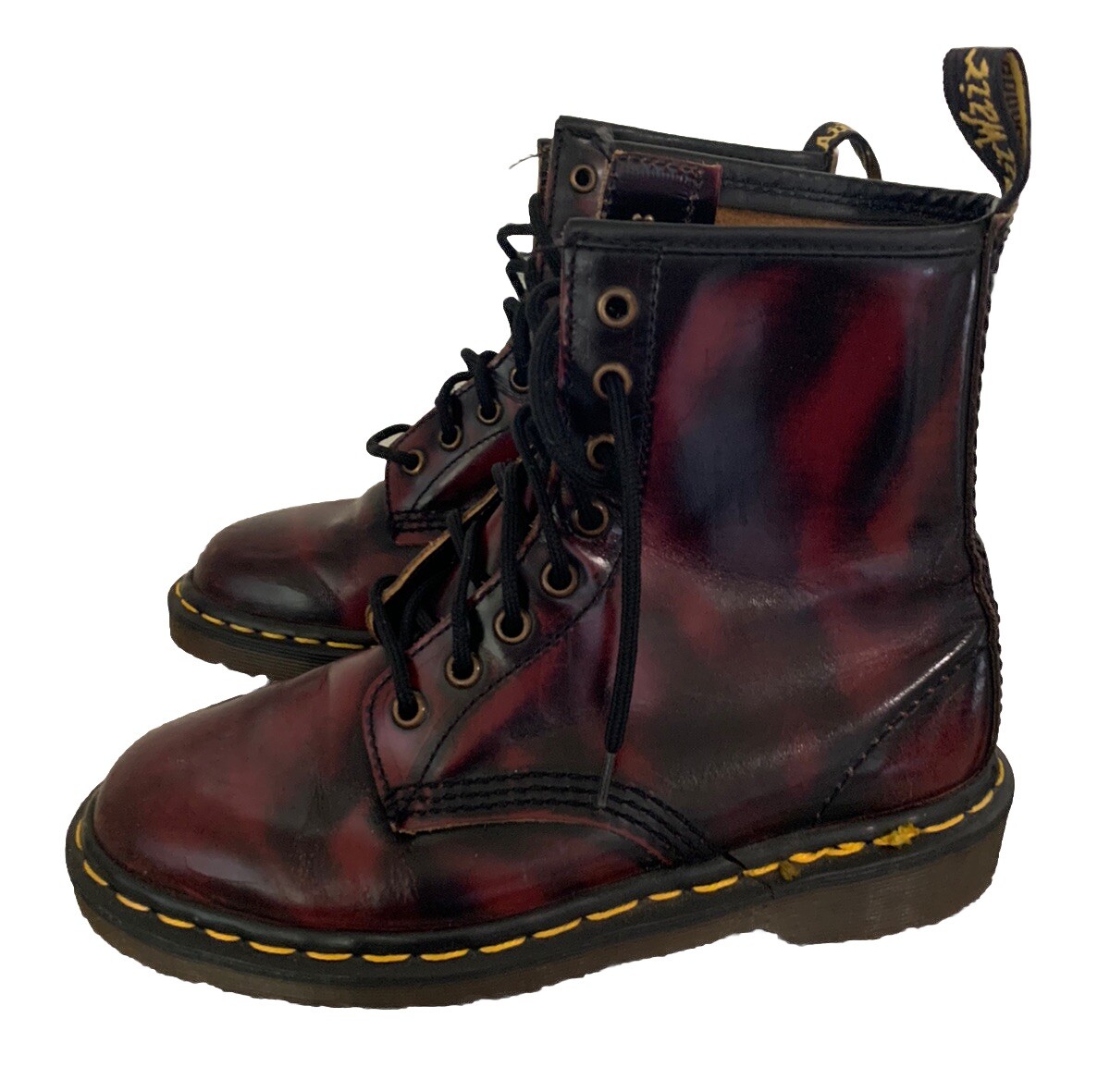 Dr Martens Vintage 90s Made in England Rub Off Cherry Burgundy