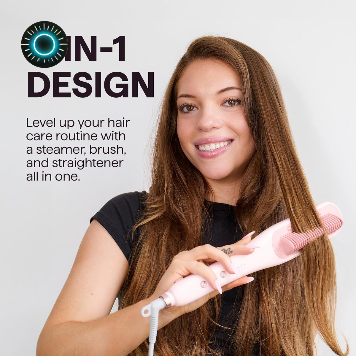 Wavytalk Pro Steam Hair Straightener Brush 3 in 1 Straightening