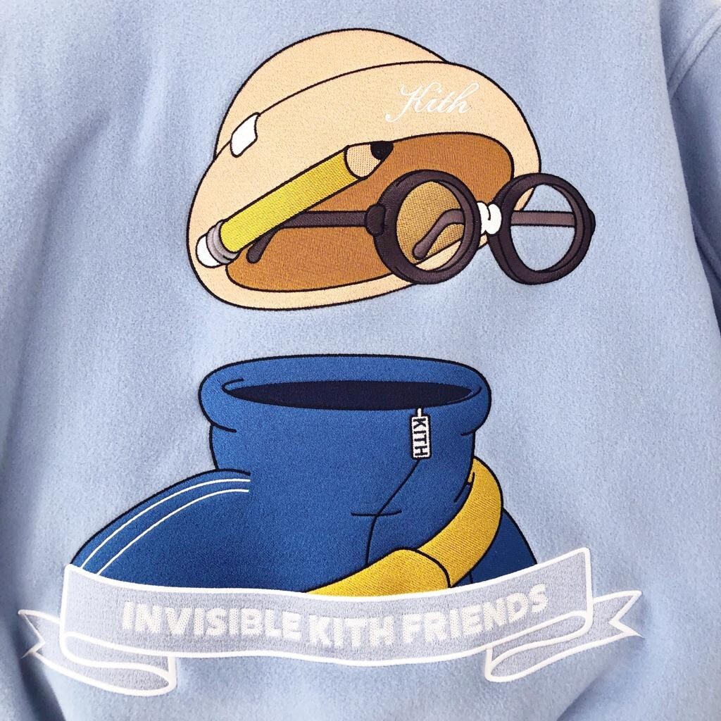 KITH x Invisible Friends Size M - Wool Varsity Jacket Blue NWT | eBay