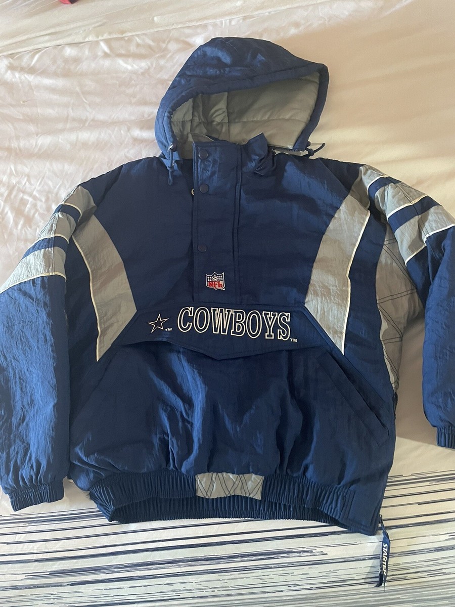 VINTAGE Starter DALLAS COWBOYS NFL Football Hooded Team Puffer