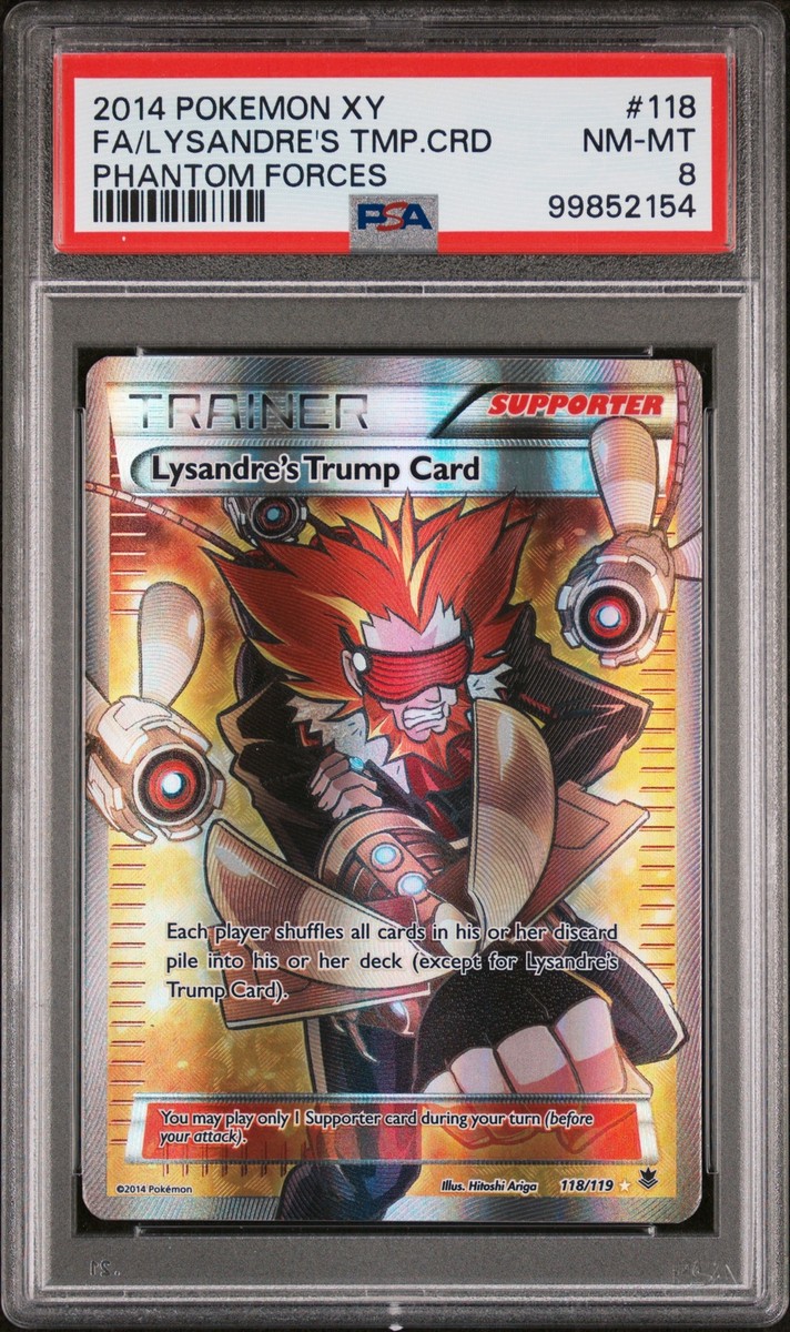 2014 POKEMON XY PHANTOM FORCES #118 FULL ART/LYSANDRE'S TRUMP CARD