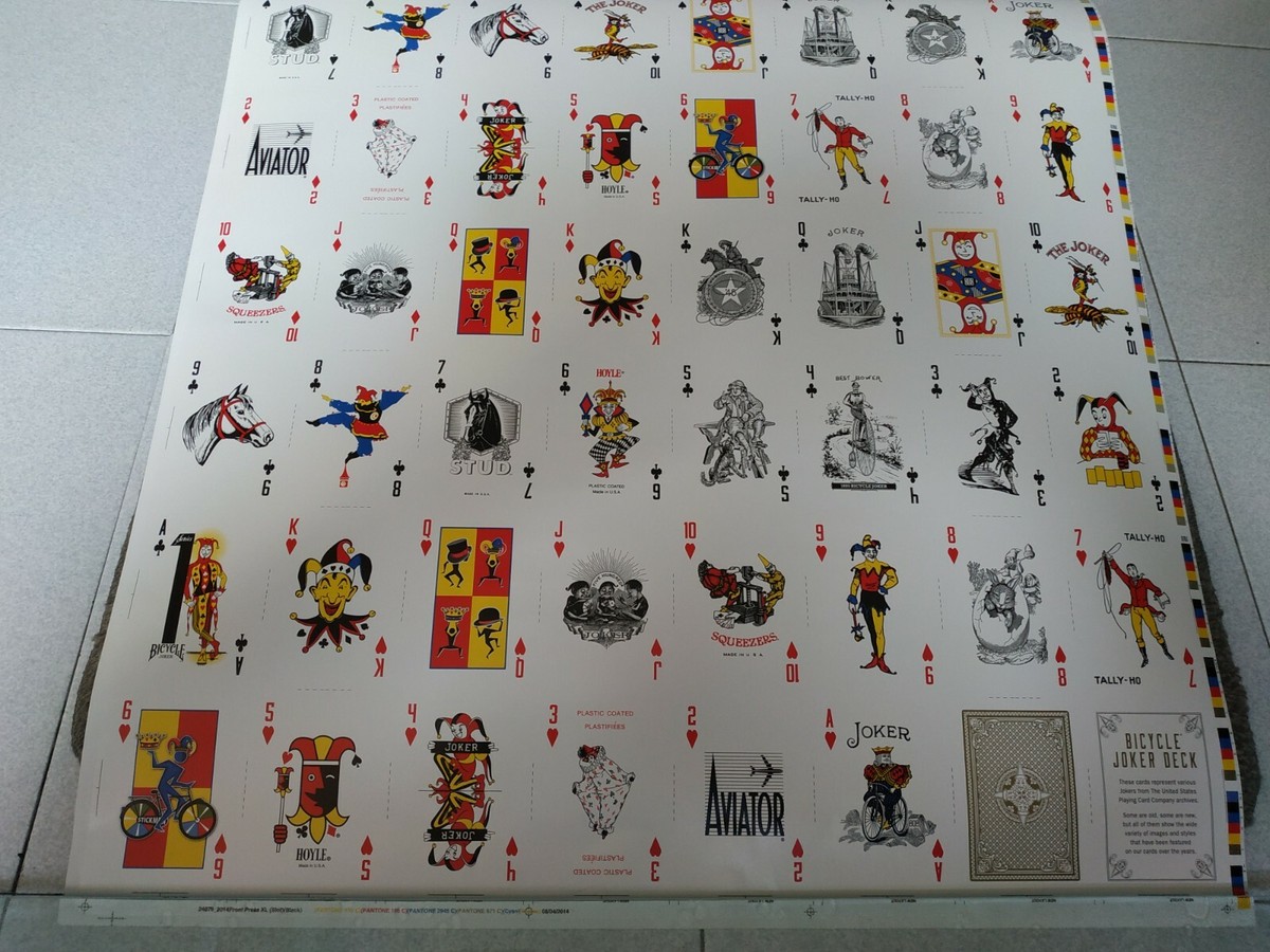 Bicycle Joker Uncut Sheet Playing Cards Club 808 | eBay