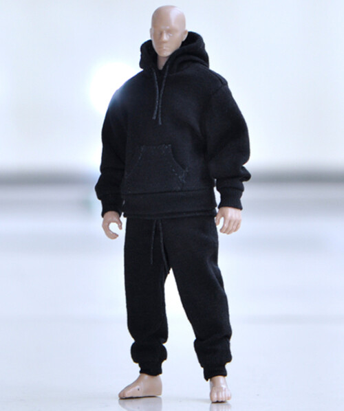 1/12 Black Hoodie Sweatpants For Tm01a Tm02a 6