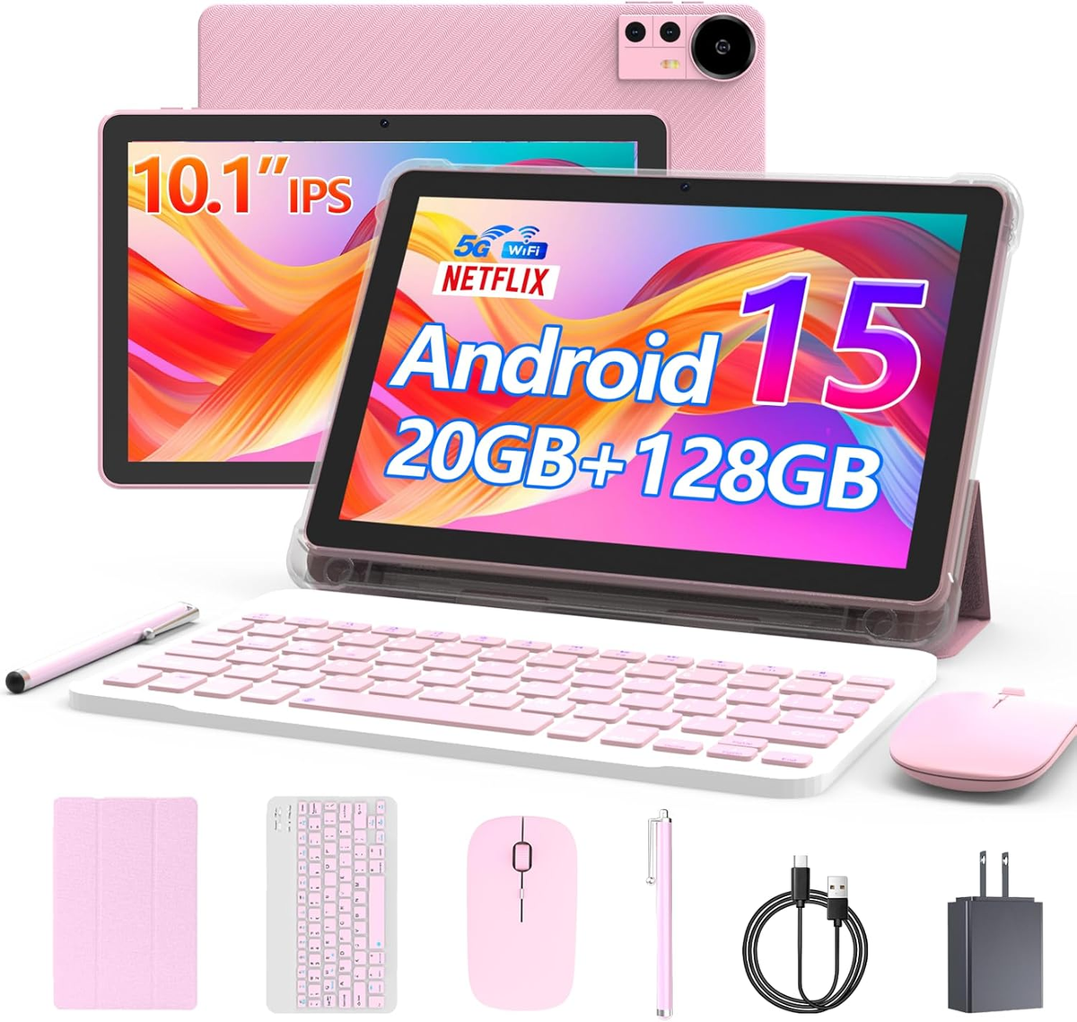 Android 15 Tablet 10 Inch, 20GB RAM+128GB ROM/ 2TB Expandable, 2.0