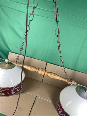 Vintage 1980 Double Coors Beer Pool Billiard Poker Hanging Light