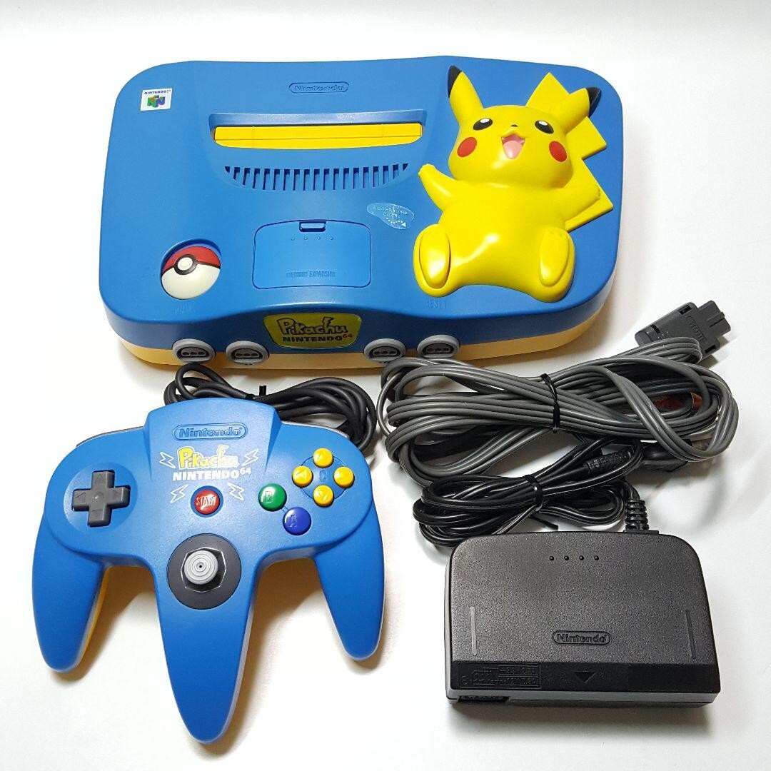 N64 Pikachu Blue & Yellow console Nintendo 64 retro game pokemon