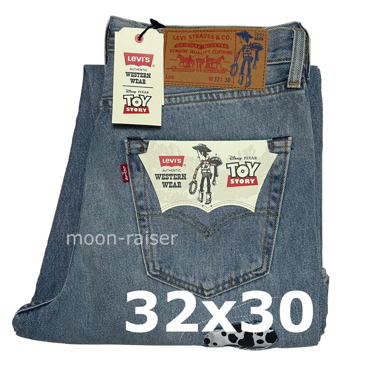 Levi's Disney Toy Story Men's Loose Fit Jeans 32 x 30 Jessie Patch