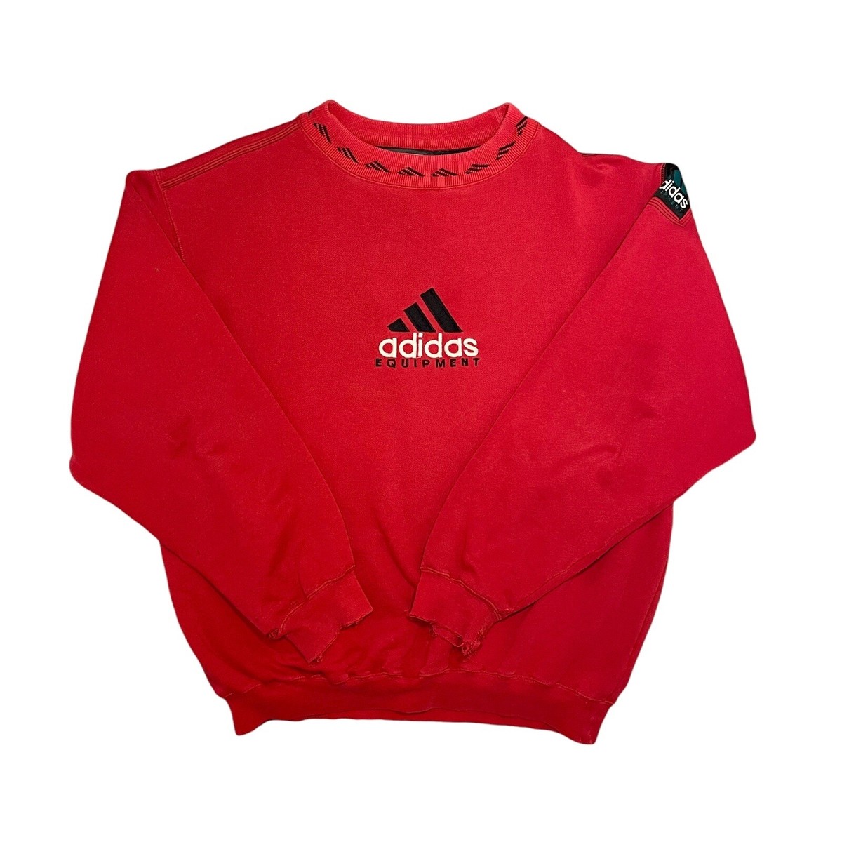 Vintage Adidas Equipment Jumper Red Black EQT Sweater Size L Large