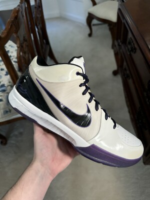 Nike Zoom Kobe 4 Inline 2008 Black White Purple Mens Size 15