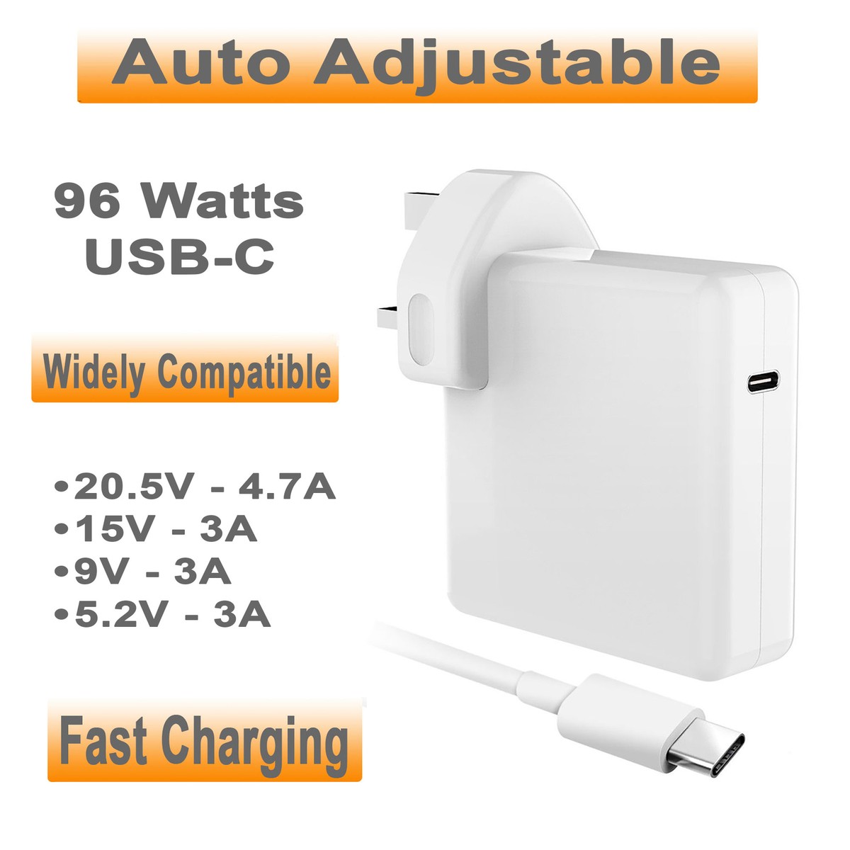 For MacBook Air 13-inch A2681 2022 USB-C Charger 96W Power Adapter