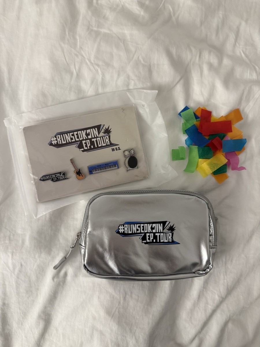 BTS Jin Run Seokjin Ep US Tour Concert VIP Gift Pins Silver Bag