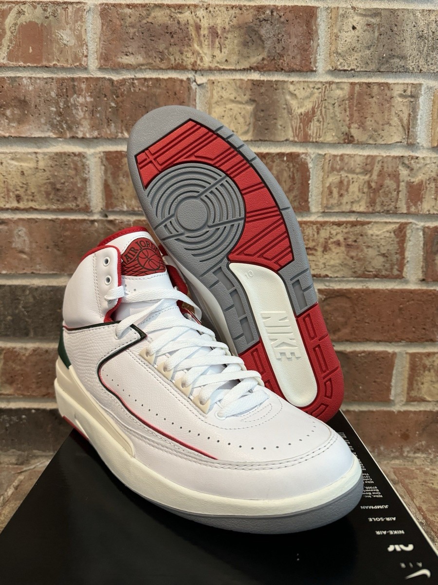 New 10 Nike Air Jordan 2 Retro OG Origins Italy White Fire Red