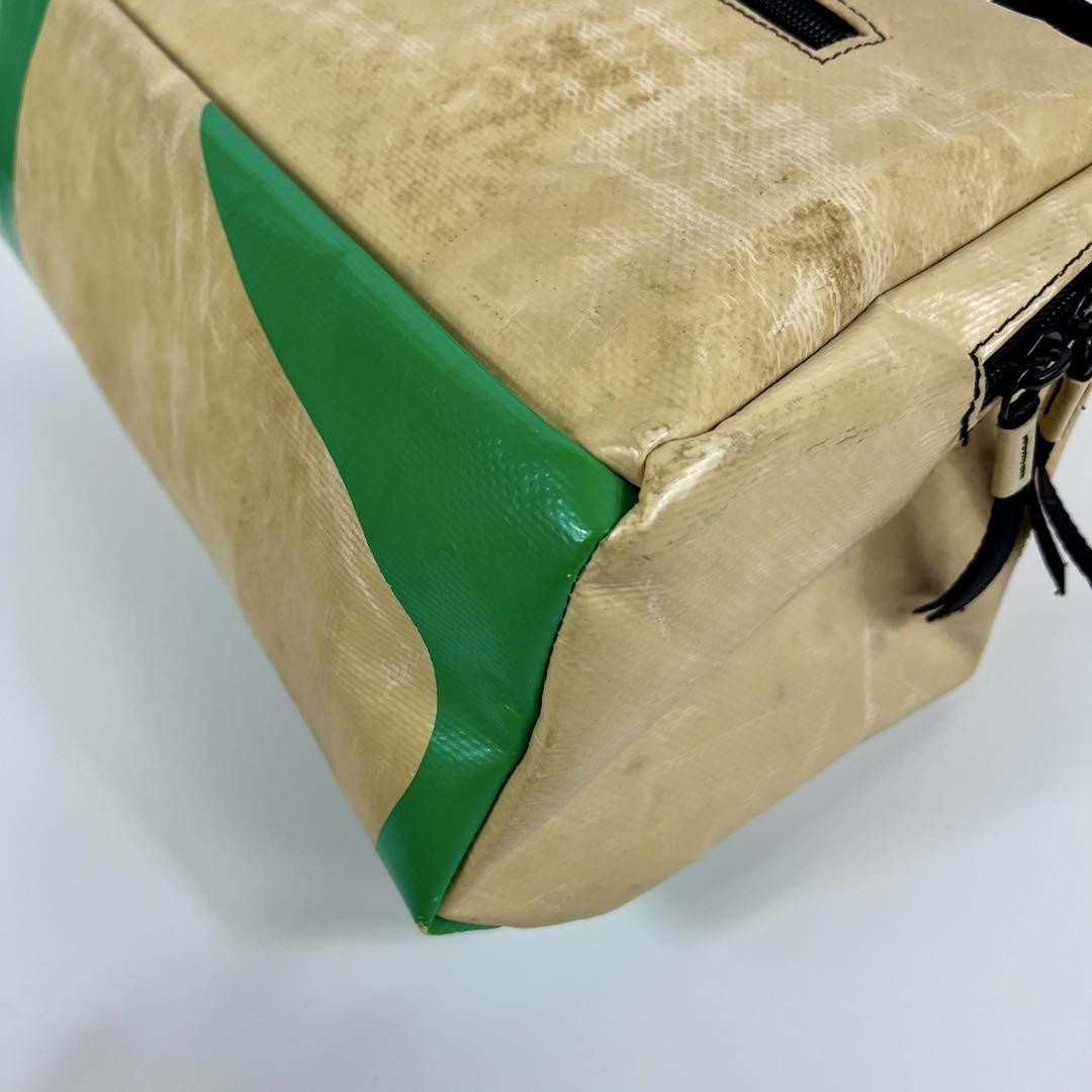 Freitag F60 JOAN Handbag Beige and Green Recycled Tarpaulin