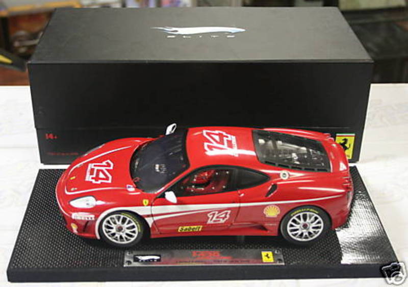 FERRARI F430 CHALLENGE RACE CAR #14 1:18 HOT WHEELS SUPER ELITE