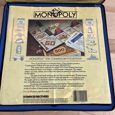 1935 Monopoly Commemorative Edition Complete in Good Condition | eBay