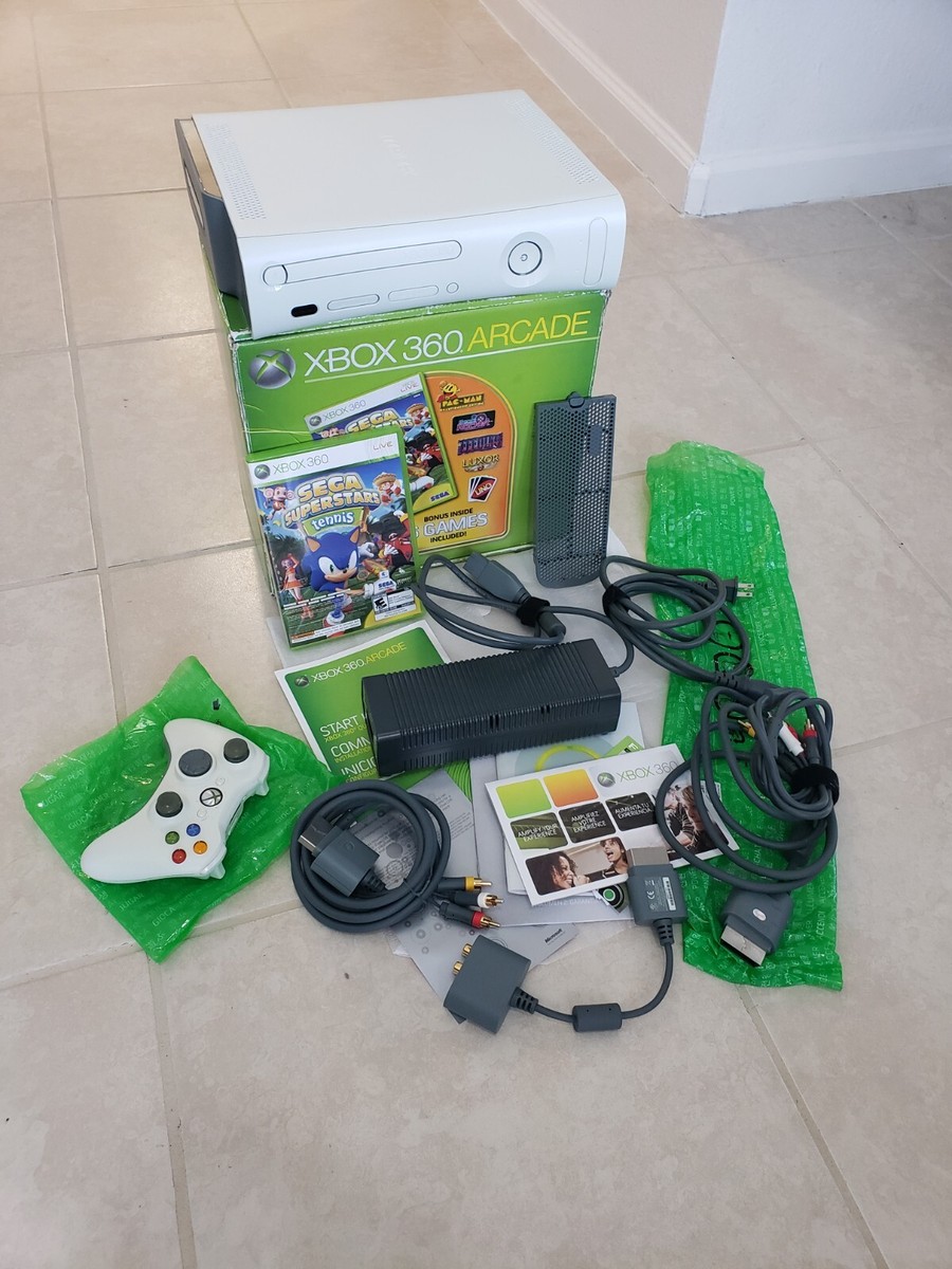 HTF Xbox 360 Arcade console Sega Superstars Tennis bundle 120GB