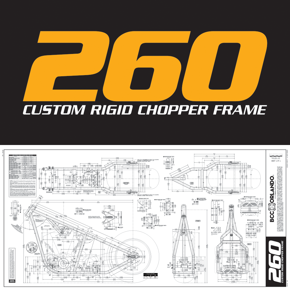 Custom Chopper Rigid Frame Blueprints - 260 Series Tire | eBay