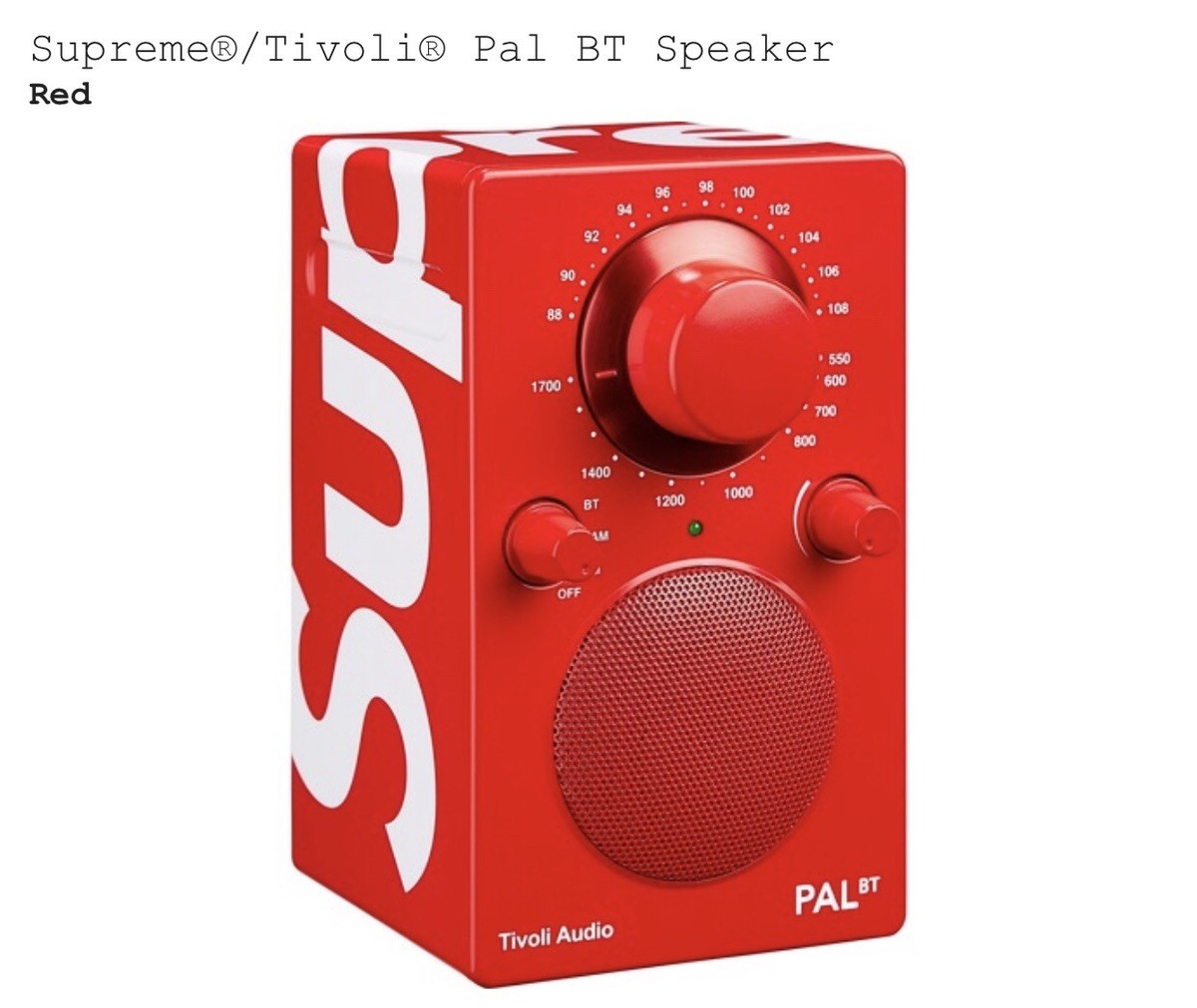 Supreme Tivoli® PAL BT Bluetooth Speaker Radio AM FM | eBay
