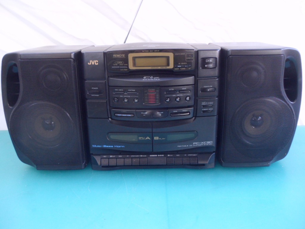 JVC PC-XC30 Boom Box AM/FM Radio 6-CD Changer Dual Cassette 
