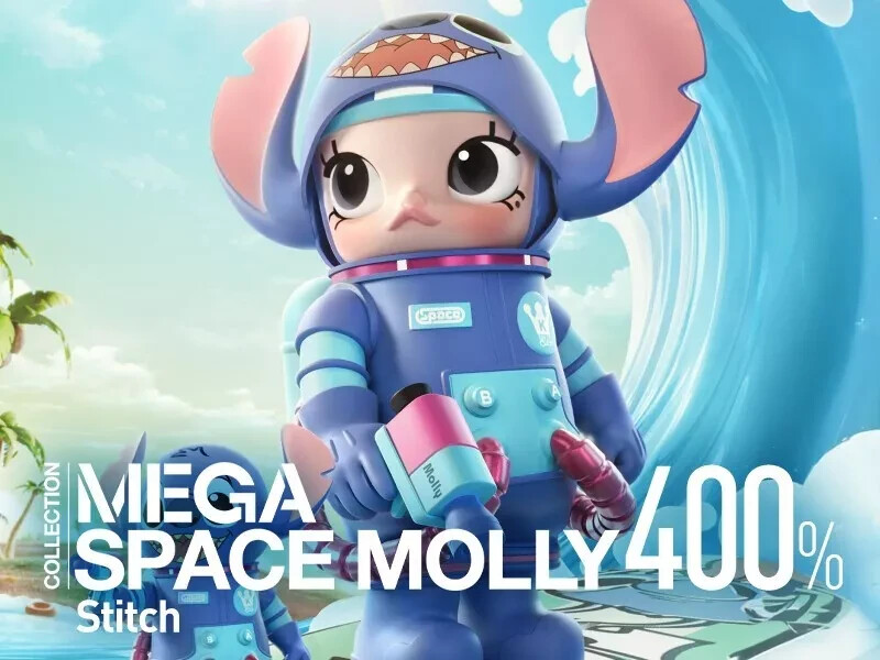 POPMART MEGA Collection 400% SPACE MOLLY Stitch H326mm Action