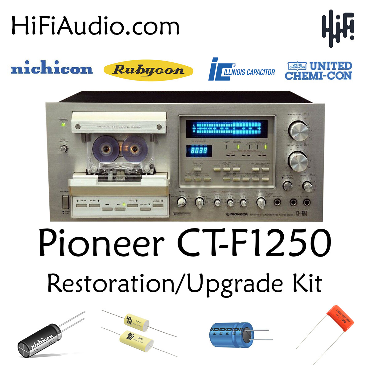 Pioneer CT-F1250 deck rebuild restoration recap upgrade kit repair