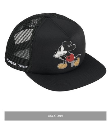 IN HAND Supreme X Number Nine Mickey 5 Panel Mesh Hat Fast Free