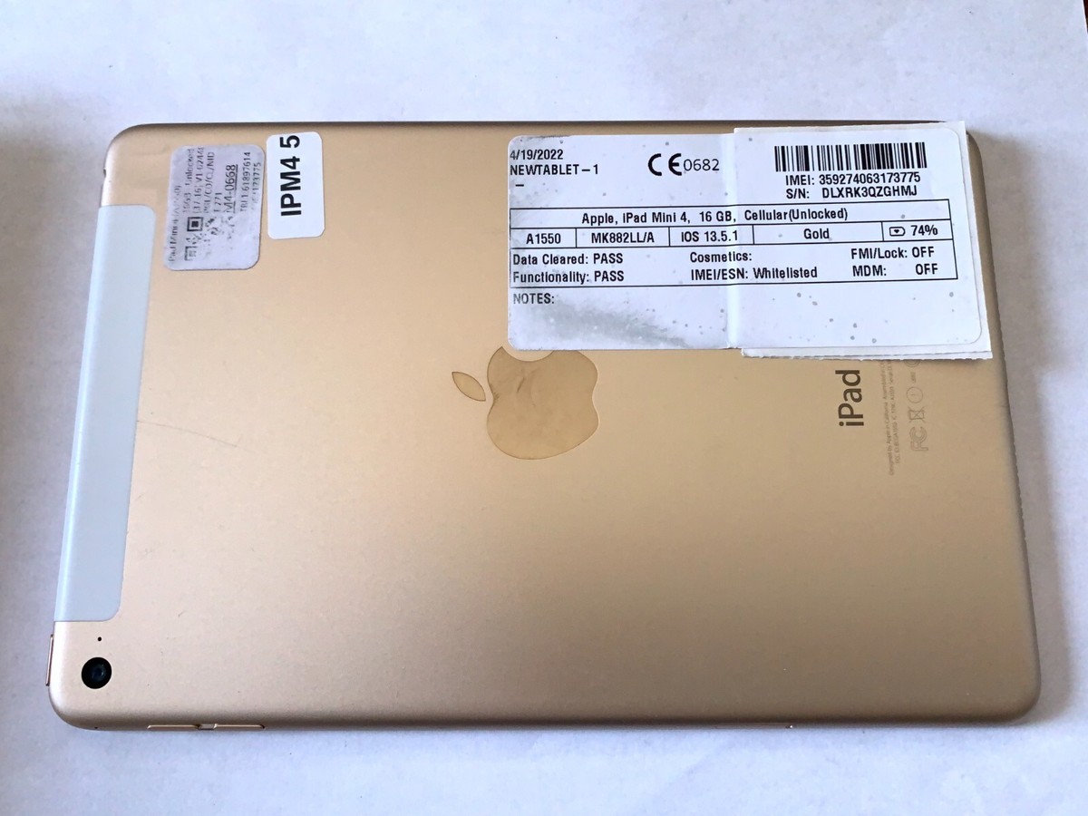 iPad mini4 64GB Cellular A1550 ゴールド ケース付 iPadmini4