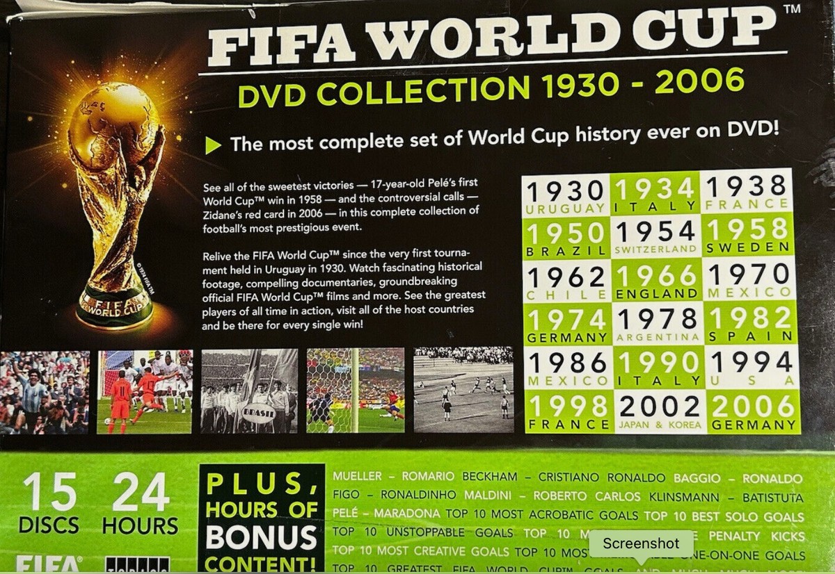 FIFA World Cup DVD Collection 1930-2006! Box Set 15 Discs, 24 hrs