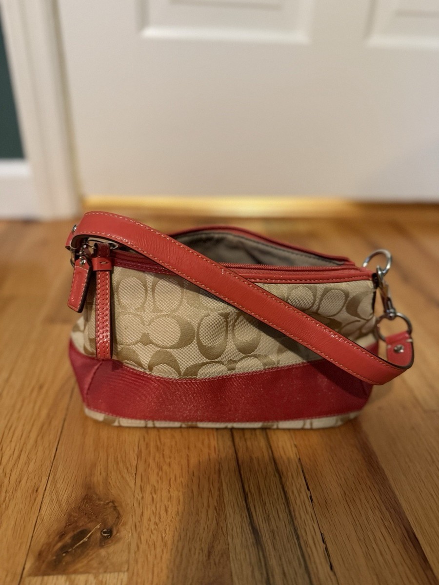 Coach Y2K Vintage Mini Signature Monogram Canvas Hobo Bag Brown