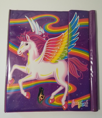 Lisa Frank Skye Pegasus Tri-Fold Binder #P965 Original Sticker