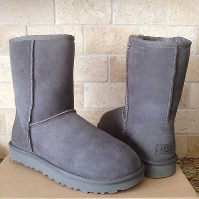 UGG Classic Short II Grey Gray Water-resistant Suede Boots Size US