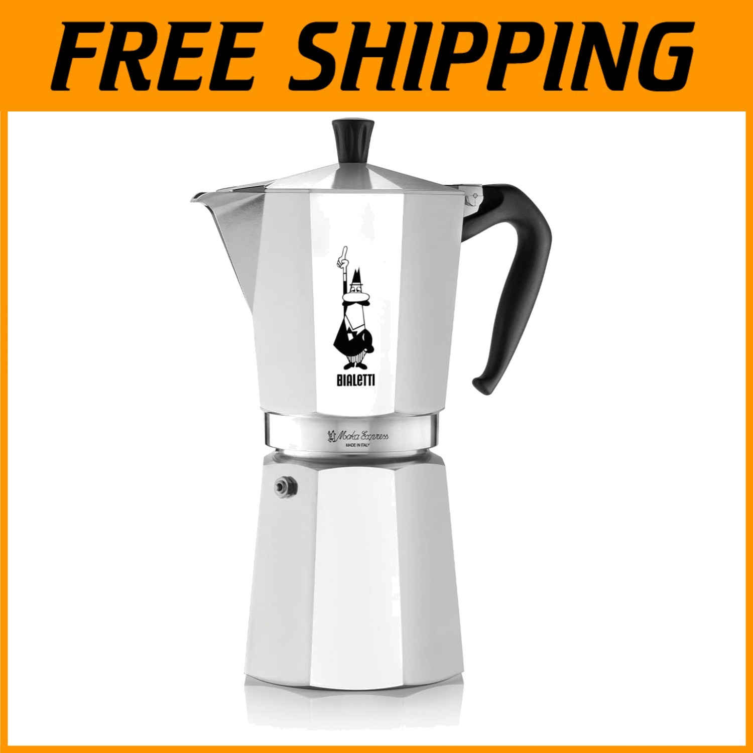 18-Cup Moka Express - Italian Made Stovetop Espresso Maker, Travel