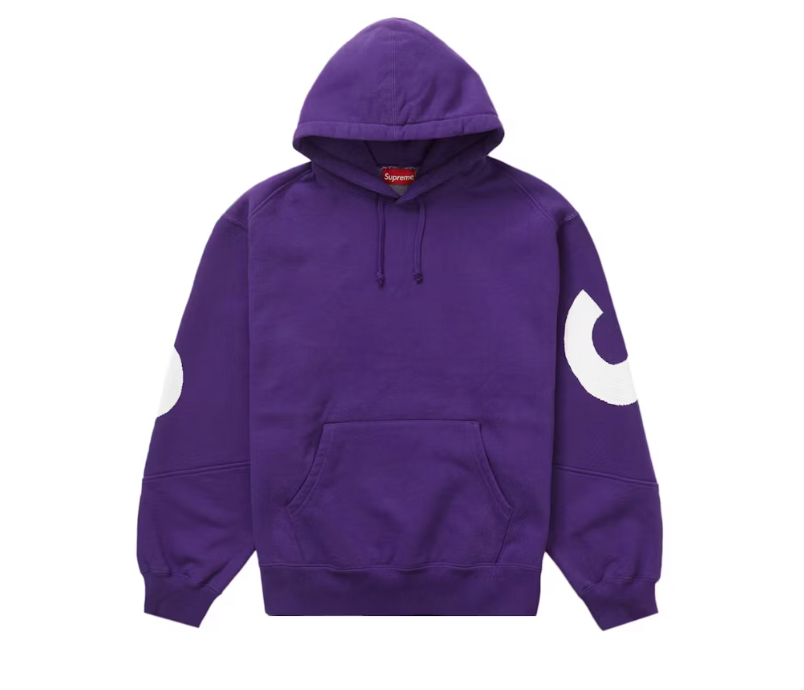 Supreme Big Logo Jacquard Hooded Sweatshirt Purple Large Supreme