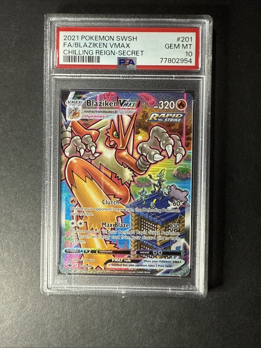 2021 Pokemon Chilling Reign Blaziken VMAX 201/198 PSA 10 Alt Art