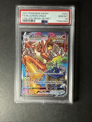 2021 Pokemon Chilling Reign Blaziken VMAX 201/198 PSA 10 Alt Art