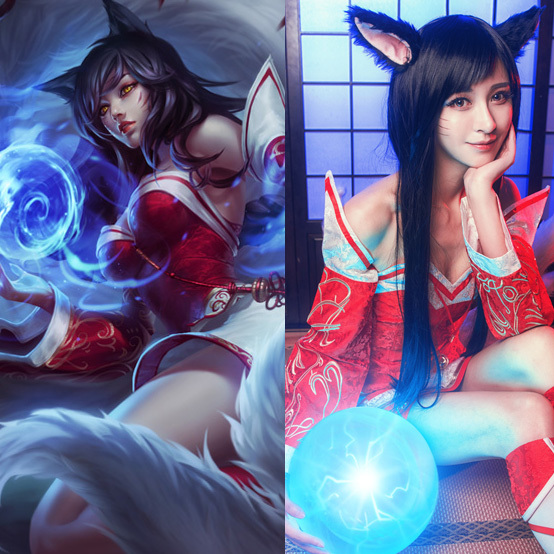 League of legends LOL Ahri Nine-Tailed Fox Fox Cosplay Costume