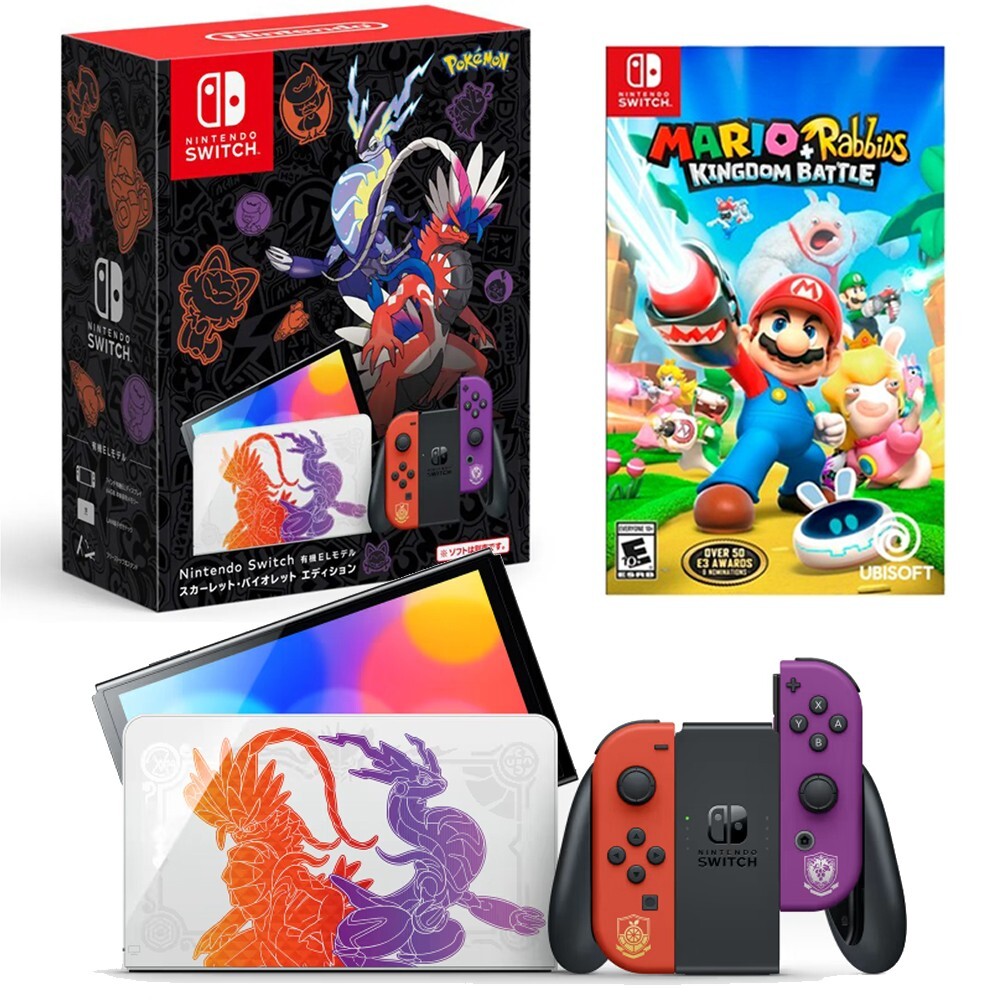 NEW Nintendo Switch OLED 64GB POKEMON Scarlet Violet+FREE GAME