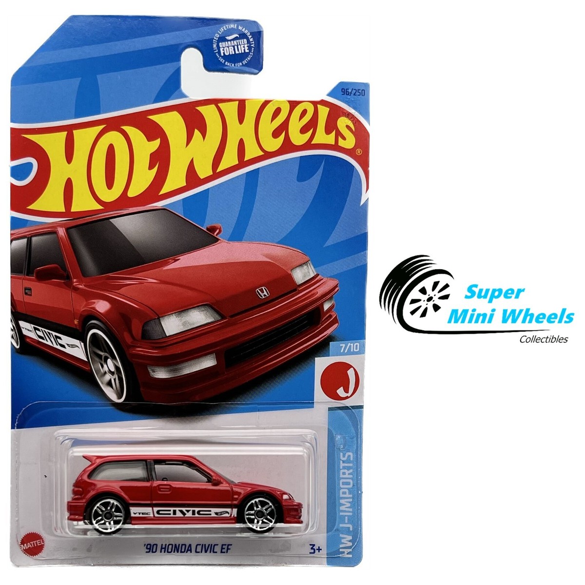 Hot Wheels 2023 #96 - '90 Honda Civic EF -Red | eBay