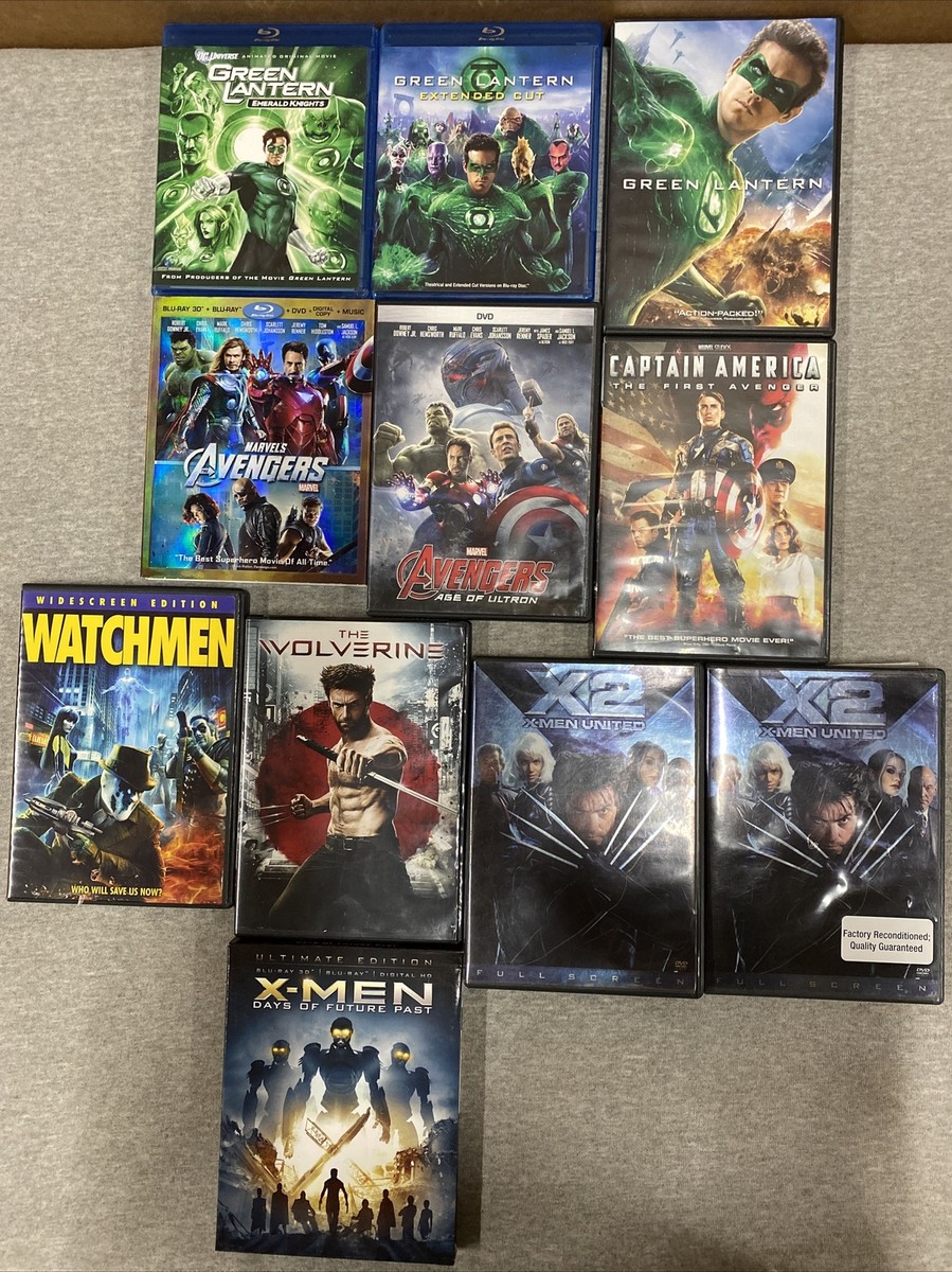 Marvel & DC Comics DVD Blu-Ray Movie Lot Collection New & Used 70+