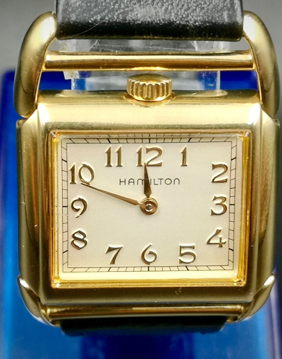 Vintage HAMILTON 6176 lady quartz watch. Square body. Gold color