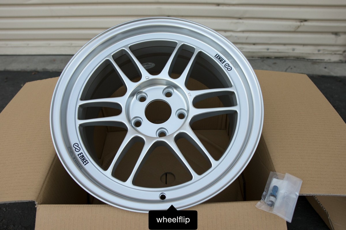 17x9 +45 5x114.3 Enkei RPF1 Silver Aluminum Wheels (SET OF 4