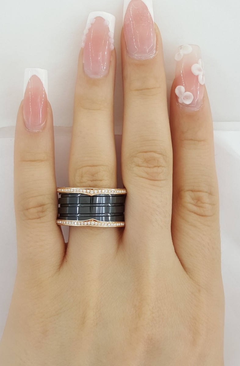 Bvlgari Bulgari B.Zero1 Diamond Black Ceramic 18k Rose Gold Four