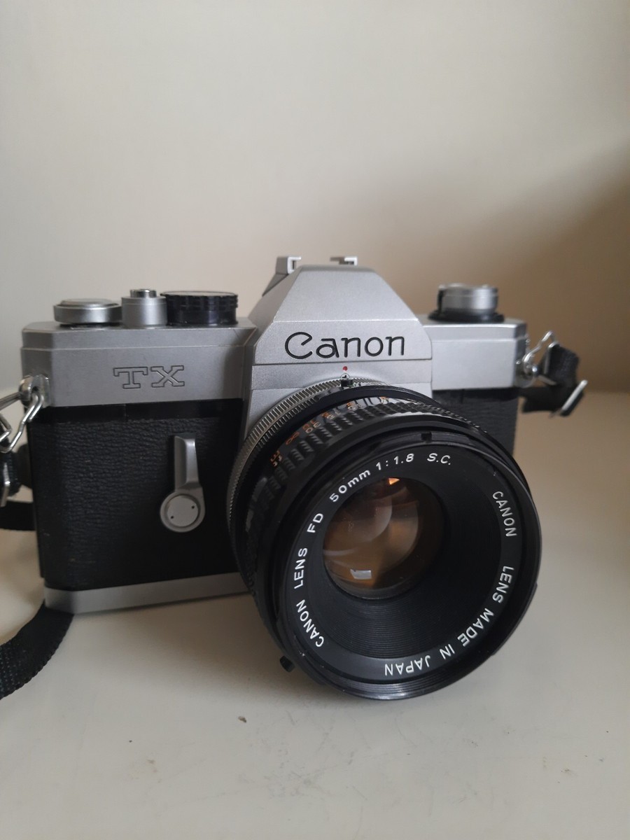 CANON TX 35mm FILM CAMERA WITH CANON FD 50mm 1:1,8 SC LENS VINTAGE