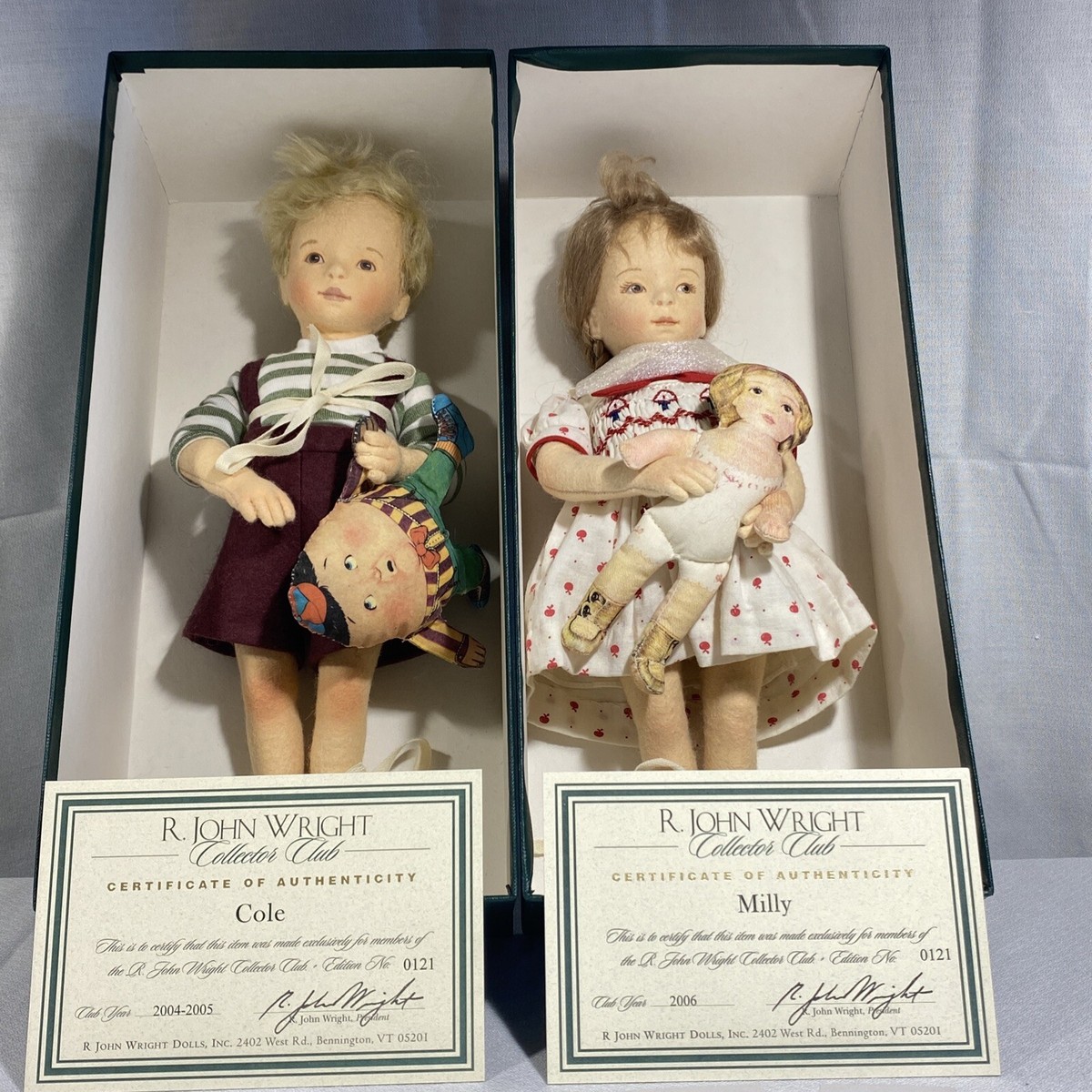 R. JOHN WRIGHT C0LLECTOR CLUB COLE & MILLY DOLL SET LE No. 121 | eBay