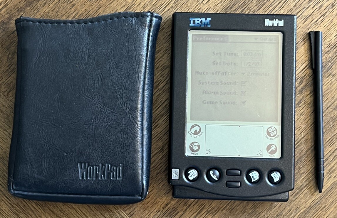 IBM WorkPad Gen 1 8602-10U Super Rare PDA with Case - Tested And