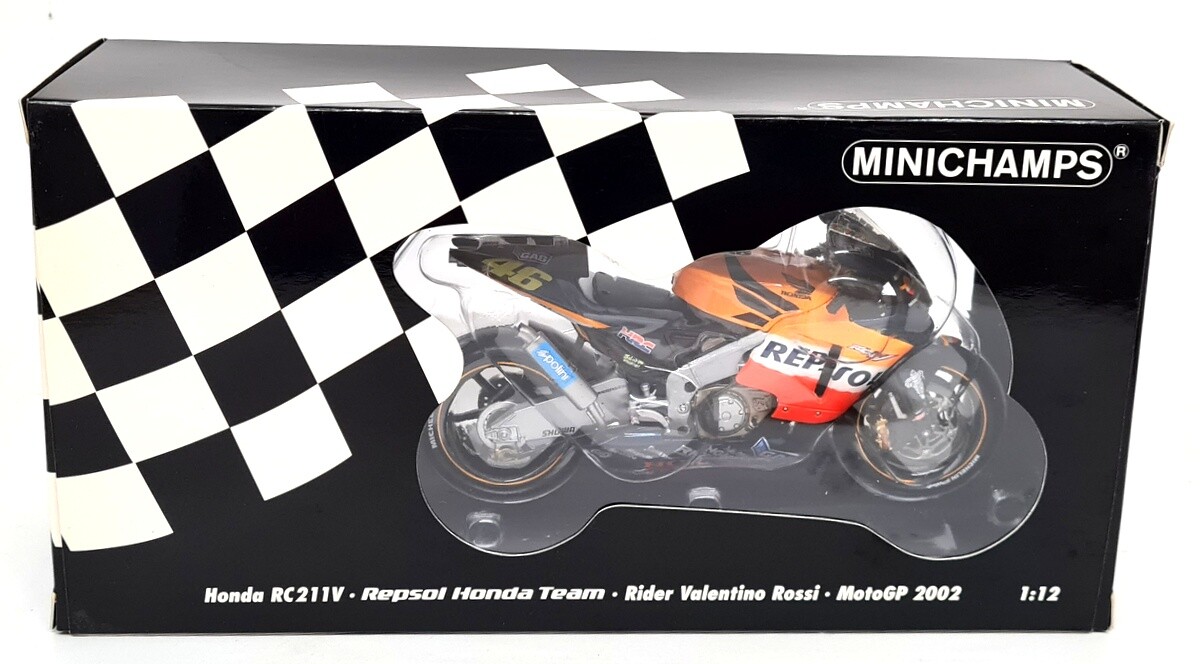 Minichamps 1/12 Honda RC211V 2002 Valentino Rossi Repsol Team